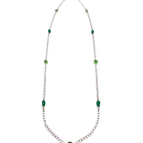 Nicky Butler Green Chalcedony & Quartz 30" Gem Station Necklace Sterling Silver - Picture 1 of 8